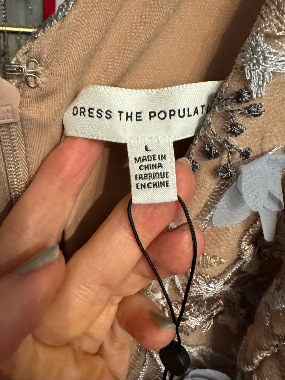 NWT Dress The Population Elegant Floral Embroidered Maxi Dress in Mineral Blue 🦋 - Picture 6 of 10